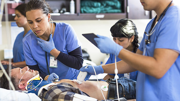 The doctor gives the treatment