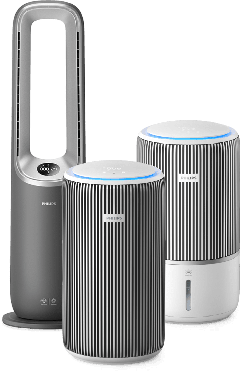 Set of Philips Air Purifiers standing next to each other